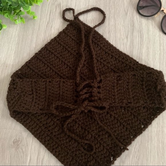 Brown Crochet Halter Top “Kylie Jenner Inspired” - Picture 3 of 6